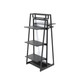 Versatile 24-inch merchandiser kit in black featuring dual-sided display with integrated shelving and garment hang bar
