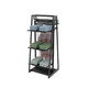 Versatile 24-inch black merchandiser kit featuring dual-sided display with integrated shelving system and clothing hang bar