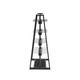 Black 24-inch retail merchandiser with double-sided hook system and wood panels for flexible product displays and organization