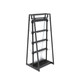 Black 24-inch merchandiser display unit with 50 adjustable hooks and double-sided design for flexible retail product presentation