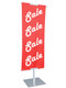 48"H to 84"H x 24"W Adjustable Floor Standing Banner Displayer | White