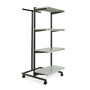T Stand & Four Shelves Combination Clothing Rack | Grey Shelves