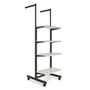 Two Arms & Four Shelves Combination Clothing Rack | White Shelves