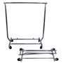 Collapsible Single Rail Salesman Rolling Clothing Rack | Chrome