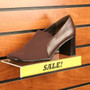 Slatwall Acrylic Shoe Shelf 4"D X 10"L with 1" Sign Holder