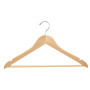 17" Wood Wishbone Suit Hanger With Pants Bar | Natural