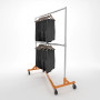 Double Bar Rolling Rack | Orange Base