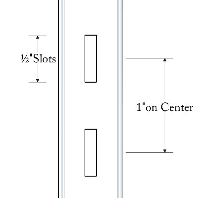 1/2 inch slots on 1 inch centers