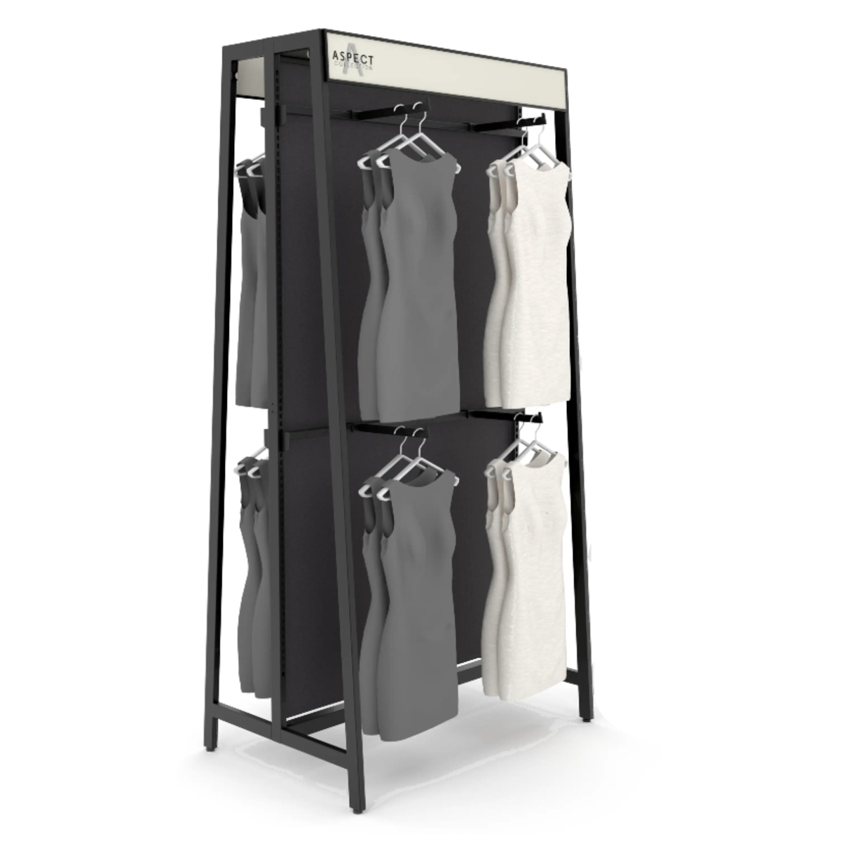 Double-Sided Slotted Merchandisers - Black
