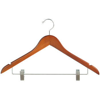 Black Wooden Suit Hanger w/Clips main image 0