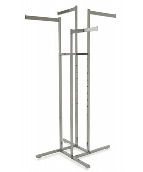 4 Way Display Fixture with 4 16 Long Straight Display Arms CHROME