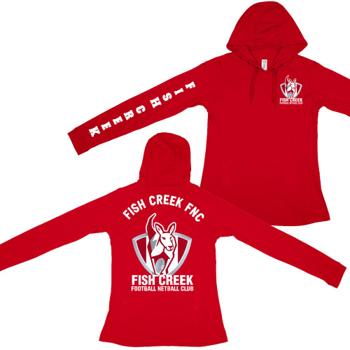 FISH CREEK FNC Light Weight Polo/Hoddie Red ADULTS/LADIES/KIDS