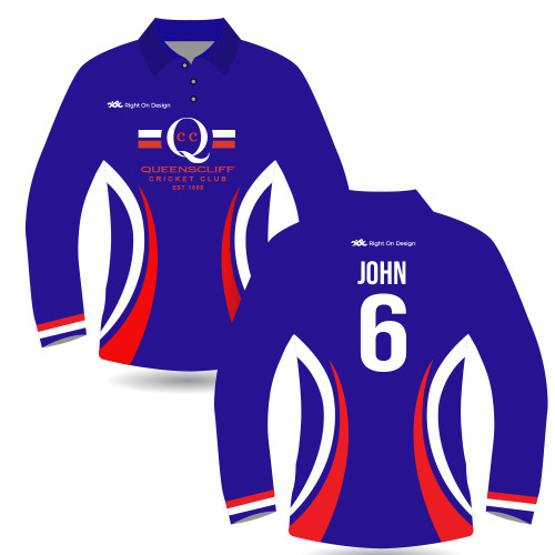 QUEENSCLIFF CC Player L/S Shirt Royal MENS/LADIES/KIDS