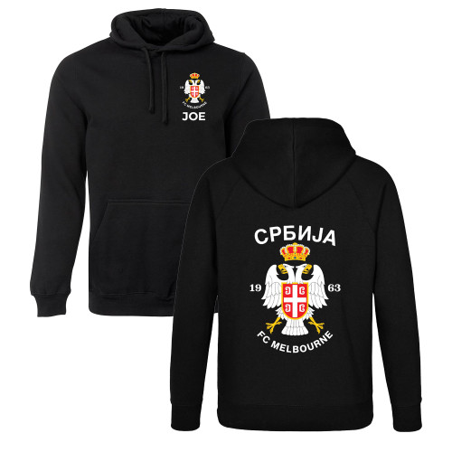 F C SRBJIA MELB Club Hoodie Black ADULTS/KIDS