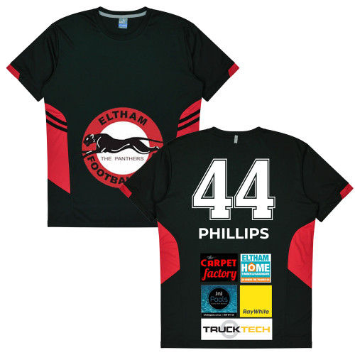 ELTHAM FC Training Tee Shirt Black/Red MENS/LADIES