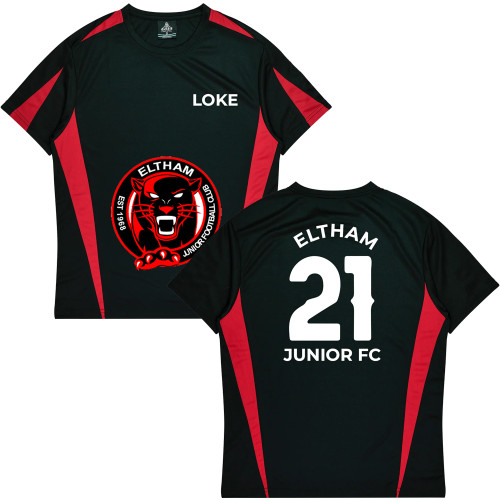 ELTHAM JNR SC Training Tee Black/Red ADULTS/KIDS