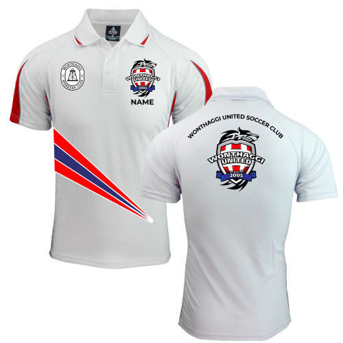 WONTHAGGI UNITED SC Polo MENS/LADIES/KIDS White/Red