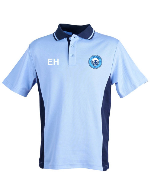 GLEN EIRA FC PLAYER Teammate Contrast Polo MENS Sky Blue/Navy