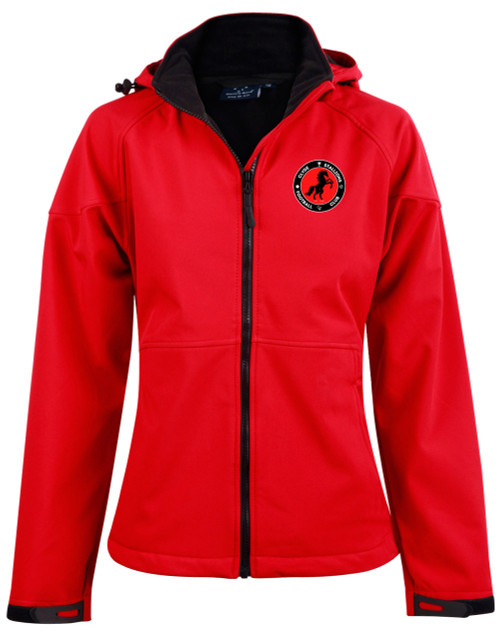 CLYDE STALLIONS Aspen Softshell Jacket LADIES Red/Black