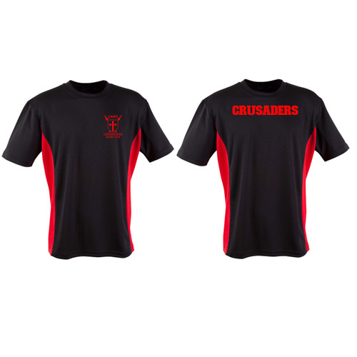 CASEY CRUSADERS Athletic Tee Shirt LADIES Black/Red