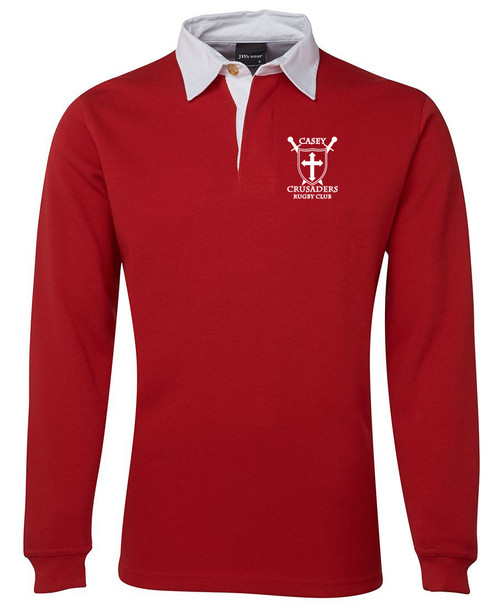 CASEY CRUSADERS Rugby Shirt Plain L/S ADULTS Red/White