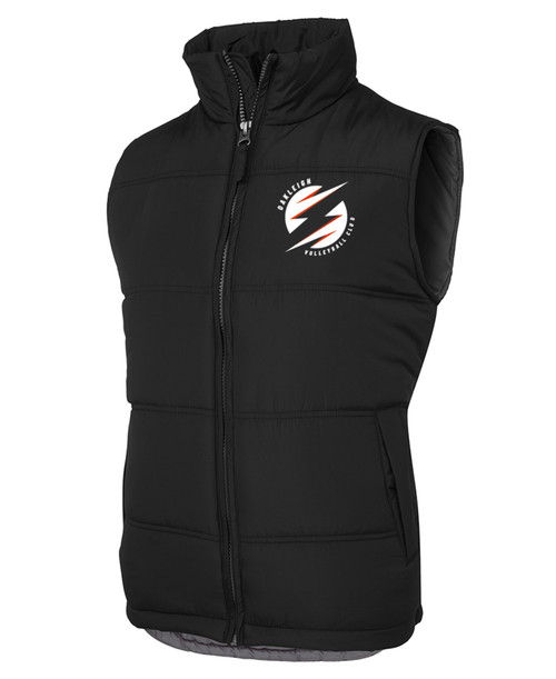 OAKLEIGH VOLLEYBALL Vest Adventure Puffer MENS/KIDS BLACK