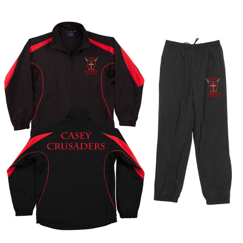CASEY CRUSADERS Warm Up Jacket & Pants SET ADULTS BLACK/RED