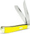 AOB Cutlery Schrade Trapper 2-Blade Knife with Yellow Handle, 3.75 inch