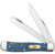 CASE Cutlery Trappr 4 1/8-inch Two-Blade Pocket Knife with Blue Sycamore Handle