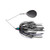 War Eagle Spinner Baits WE12PSBN55 Night Time Painted Head Black Nickel with Black and Blue Spinner Blade