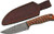 SZCO Rite Edge 4-inch Damascus Blade Fixed Knife with Red Twisted Wooden Handle and Sheath