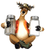 Rivers Edge Deer Holding Poly Resin Decor with Glass Shakers