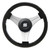 Uflex USA Ustica 13-Inch Steering Wheel with Black Polyurethane Grip and Silver Spokes – X62 Hub Compatible