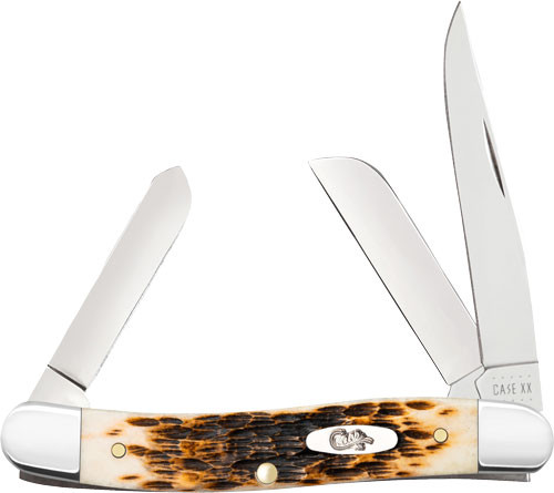 Case Knives Amber Bone Peach Medium Stockman Pocket Knife with Stainless Steel Blade