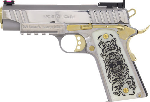 Girsan MC1911 Liberadore 10mm Auto Semi-Auto Pistol with Chrome Finish and Tactical Rear Sight