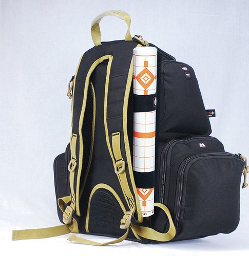 GPS Handgunner Backpack with Protective Foam Cradle and Secure Storage in Black/Tan