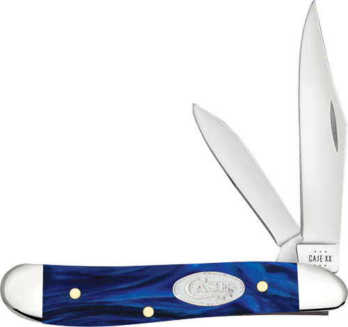 Case Knives Blue Pearl Peanut Pocket Knife - Stainless Steel Blade, Kraton Handle