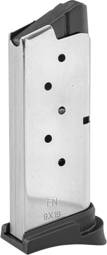 FN America FN 503 9mm Magazine - 6 Round Capacity, Steel Construction, Black Finish
