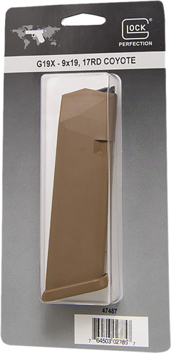 Glock OEM 19X 9mm Magazine – Coyote Brown Polymer Magazine with 17-Round Capacity