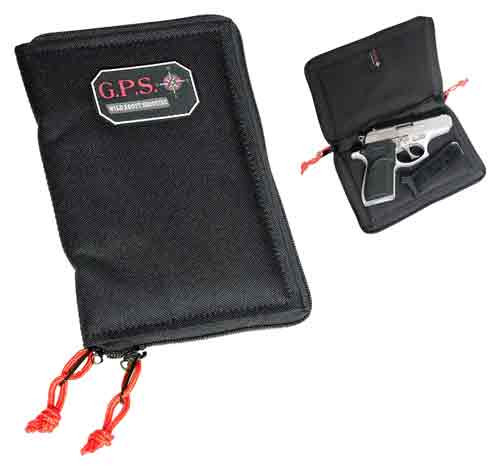 GPS Medium Pistol Sleeve with Lockable Zippers - Black, 5 x 8 x 1.5 inches