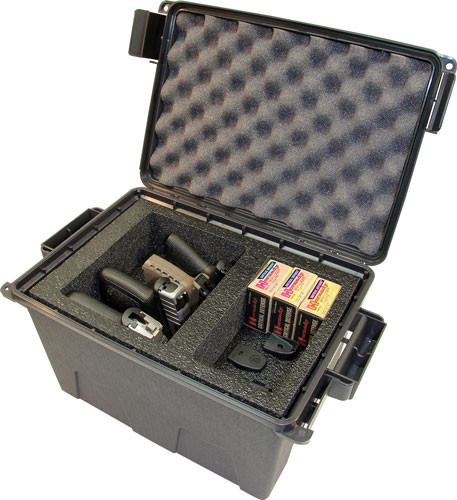 MTM Tactical Pistol Handgun Case - Holds 4 Guns, Grey Plastic Storage