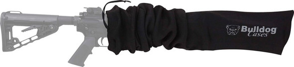 Bulldog Gun Sock 45" x 6" Black for Scoped Long Guns - Silicon Treated Knit Cotton Protection