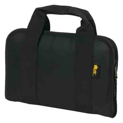 US Peacekeeper P21108 Rugged Black Handgun Attache Case with Locking Zippers and Interior Magazine Pouches
