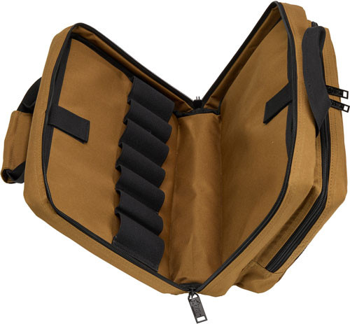 US Peacekeeper Micro Mini Handgun Case with Front Pocket and Patches - Tan, 1000D Heavy-Duty Nylon