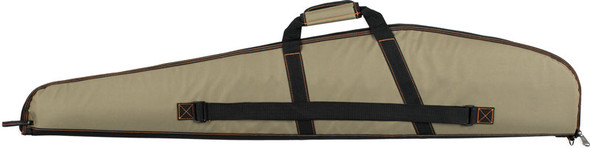 Bulldog Plus Rifle Case 48 in Tan with Black Lining - Water-Resistant Nylon Exterior and Deluxe Soft Padding