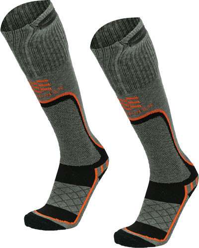 Mobile Warming Men's Premium Merino Wool Socks with 3.7V Battery - Large Gray