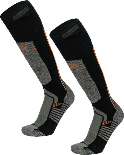 Mobile Warming Men's Pro Merino Wool Socks with 3.7V Battery - X-Large Gray
