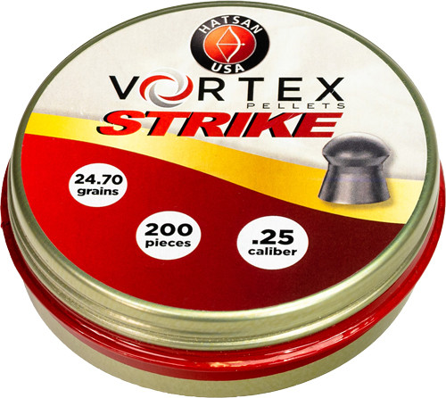 Hatsan Airguns Vortex Strike Pellets 25 Caliber Pointed - Pack of 200 (10 Packs per Case)