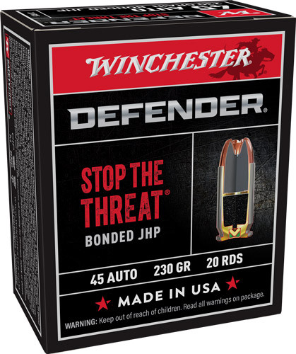 Winchester Ammunition Supreme .45 ACP 230 Grain JHP - Threat Stopping Technology