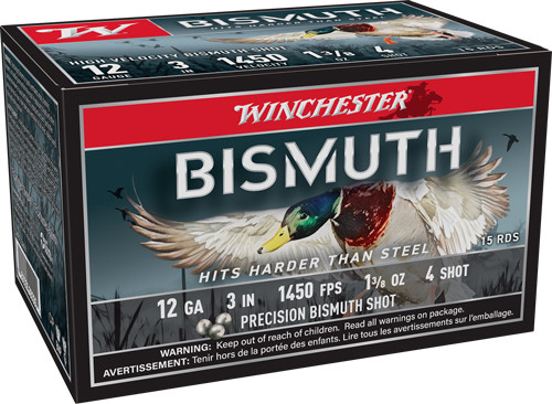 Winchester Ammunition Bismuth 12 Gauge 3-Inch Shells - Non-Toxic Shot for Hunting and Shooting Sports